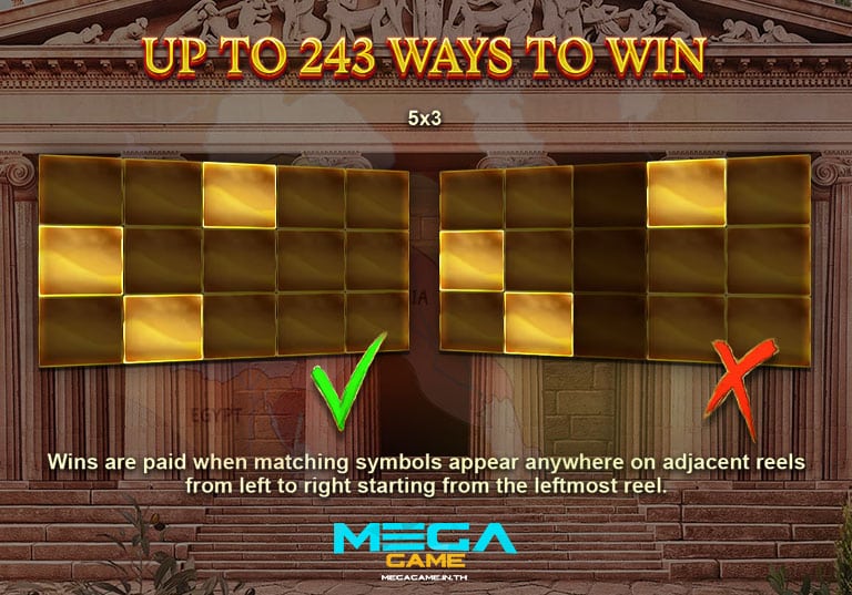 Paylines Alexander The Great 5x3 1