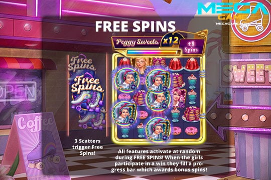 ฟีเจอร์ Free Spins Peggy Sweets
