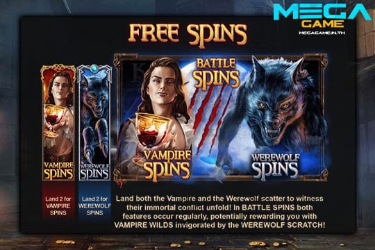ฟีเจอร์ Free Spins Transylvania Night of Blood