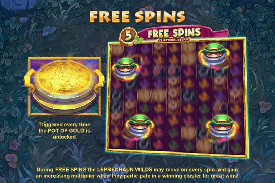 ฟีเจอร์ Free Spins Good Luck Clusterbuster