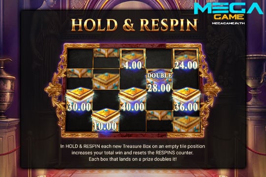 ฟีเจอร์ Hold & Respin Stolen Treasures