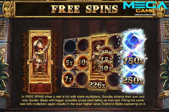 ฟีเจอร์ Free Spins Gonzita Quest