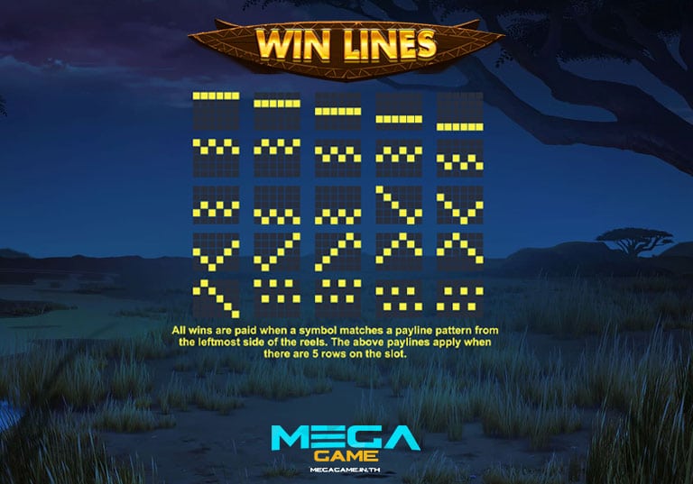 Paylines Wild Cats Multiline 5 rows